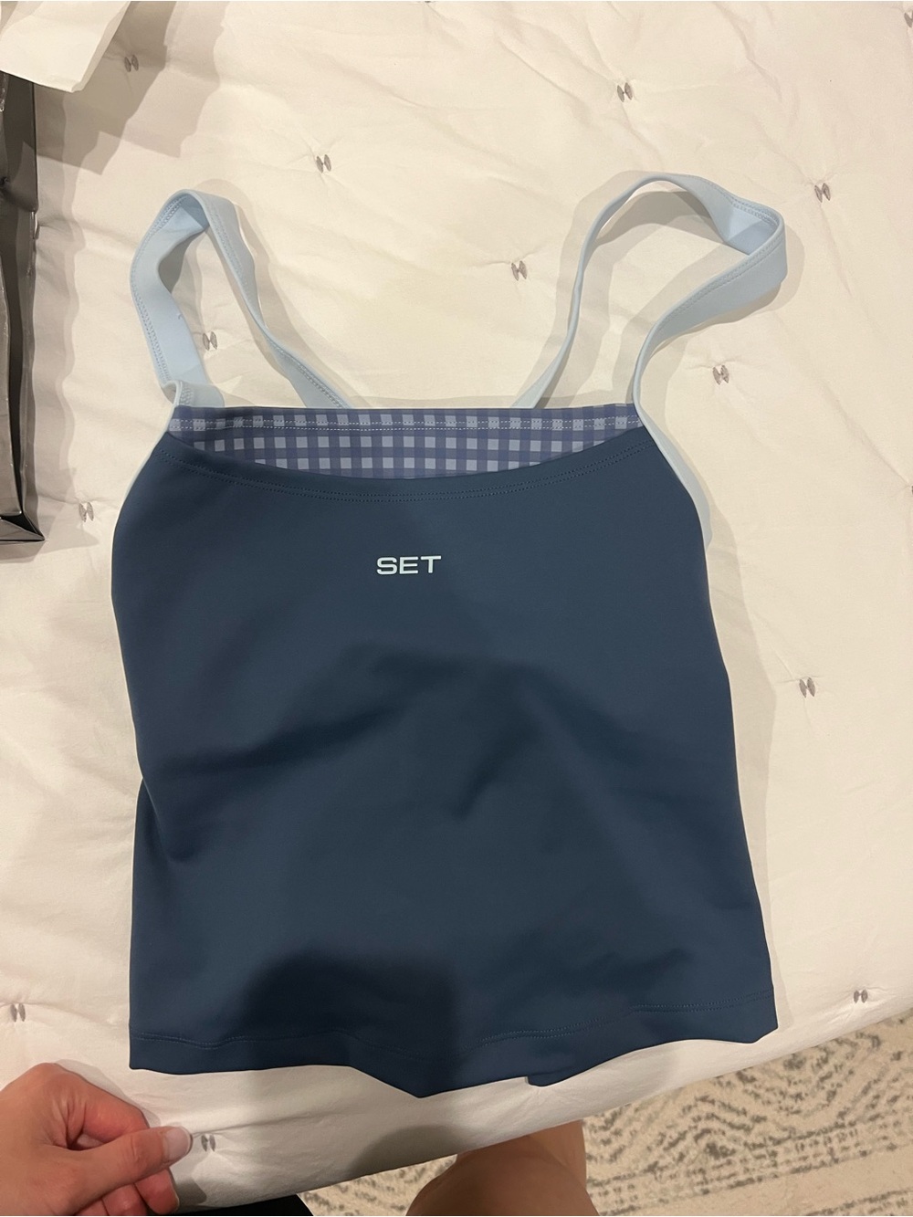 SET active luxform  Lux Gingham Studio Tank NWT - Picture 4 of 7